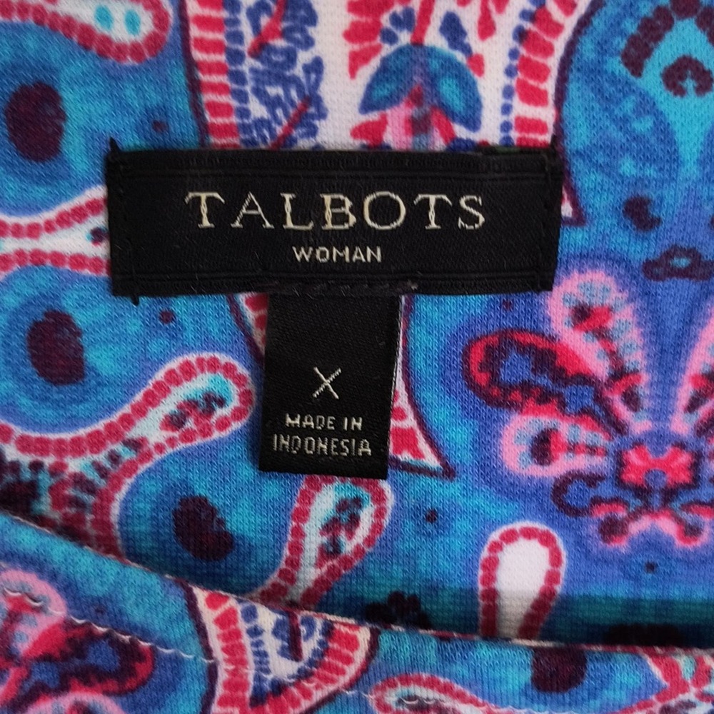 Talbots Sleeveless Dress Woman's Size 1X Multicolor Paisley Stretch Knit - Picture 2 of 14